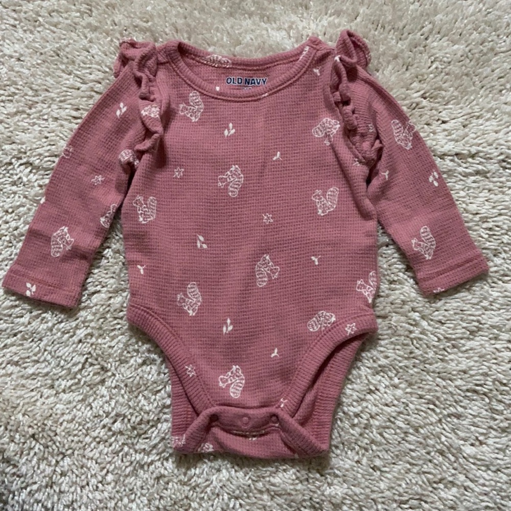 0-3 Months Infant Baby Girl Printed Bodysuit